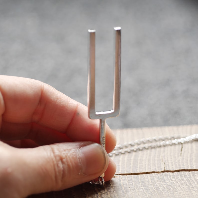 Sterling Silver Real Tuning Fork Necklace Sterling Silver Etsy UK