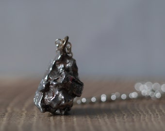 Campo Del Cielo Iron Meteorite Necklace: Space Rock Pendant