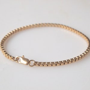 Gold Bracelet- 14Carat Gold Filled Box Chain Minimalist Bracelet