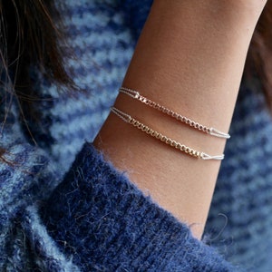 Gold and Silver Dainty Minimalist Bracelet for her