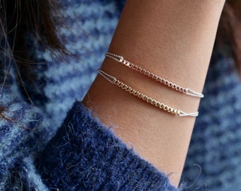 Gold and Silver Dainty Minimalist Bracelet for her