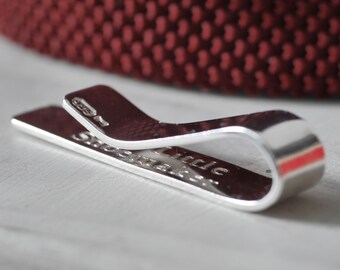 Personalised Sterling Silver Tie Clip - Minimalist Custom Tie Bar - Mens Gift