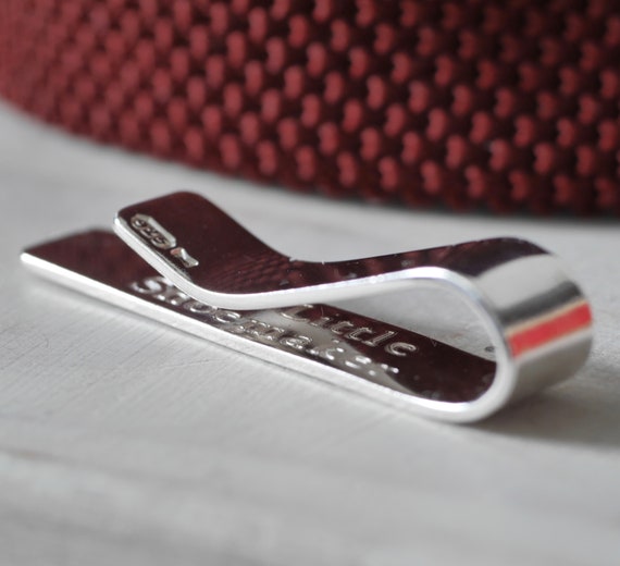personalised sterling silver tie clip