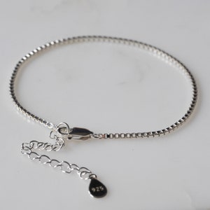Sterling Silver Box Chain Delicate Bracelet for her