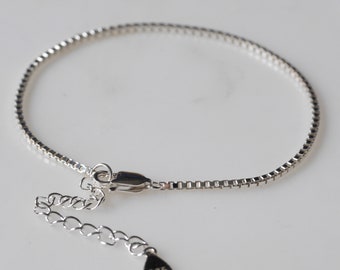 Sterling Silver Box Chain Delicate Bracelet for her