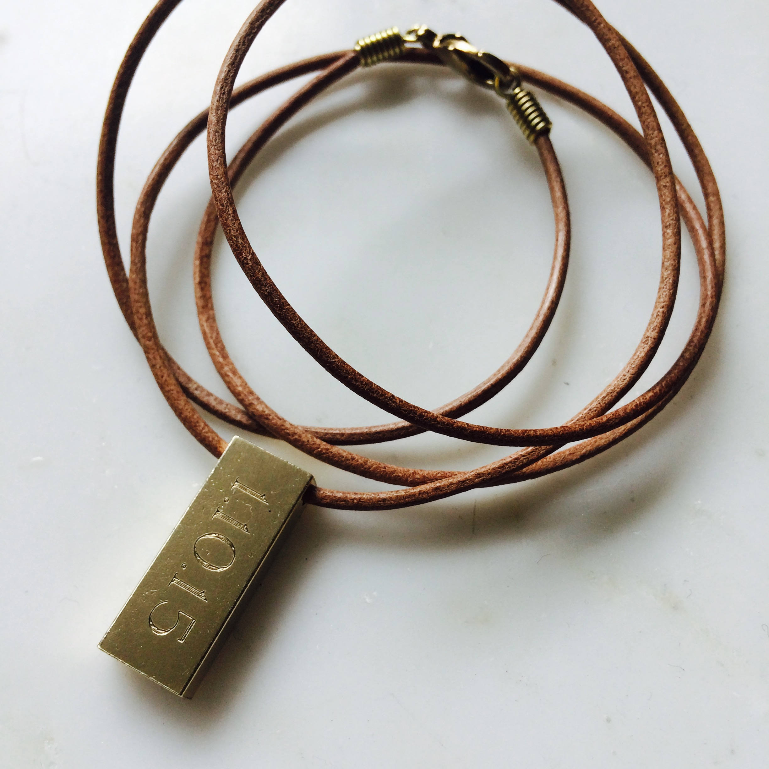 Micro Tag on Cord Men's Necklace