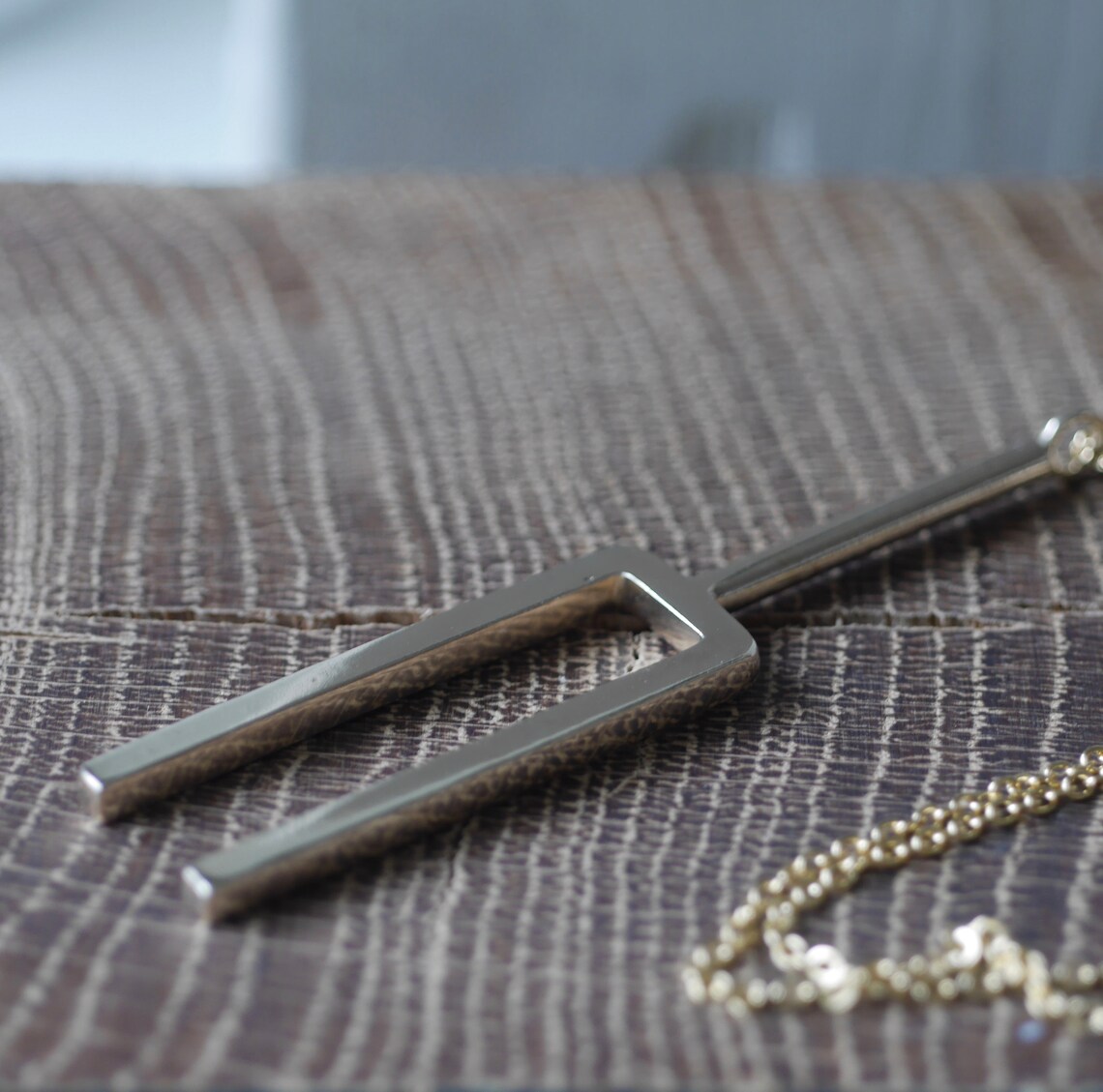 Handmade Real Small Bronze Tuning Fork Necklace Etsy