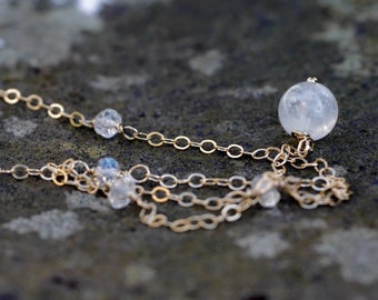 9 Carat Gold Birthstone Delicate Y necklace for her