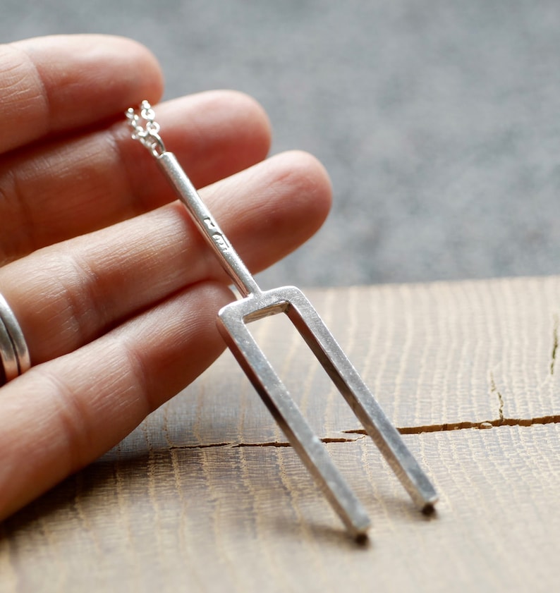 Sterling Silver Real Tuning Fork Necklace Sterling Silver Etsy UK
