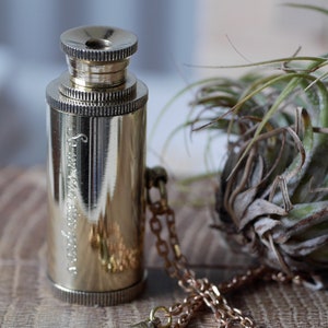 Personalised Raw Brass Mini Telescope Necklace