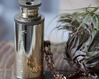 Personalised Raw Brass Mini Telescope Necklace