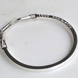 Personalized Sterling Silver Bangle Bracelet: Square Wire Chain Cuff