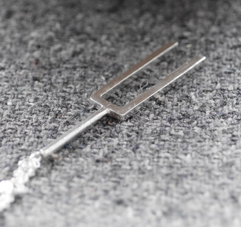 Sterling Silver Real Tuning Fork Necklace Sterling Silver Etsy UK