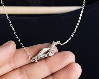 Handmade Sterling Silver Coral Necklace: Marine Theme Pendant