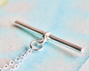 Sterling Silver T-Bar toggle Handmade Balance Necklace