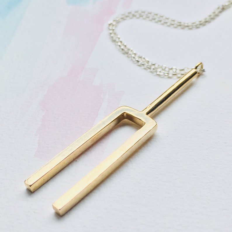 Handmade Real Small Bronze Tuning Fork Necklace Etsy Australia