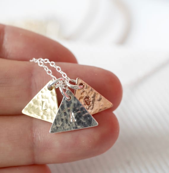 Personalised Triangle Geometric Necklace for Her Etsy Canada