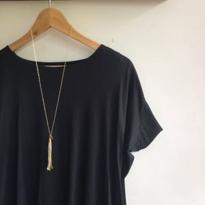 Gold and Silver Leather Tassel Necklace image 4
