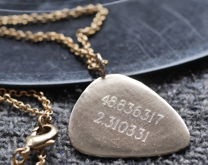 Personalised Guitar Pick Necklace - Bronze Guitar Pick Necklace - Guitar Pick Necklace