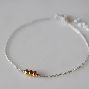 Gold And Silver Dainty Beaded Bracelet
