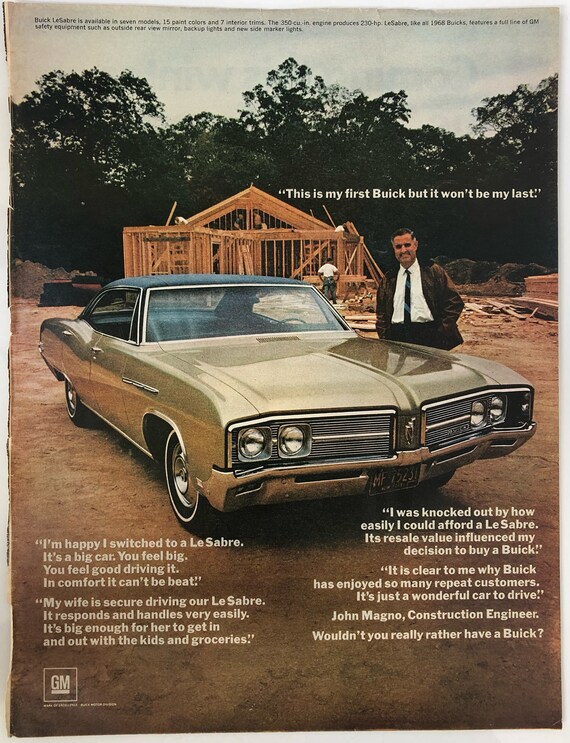 1968 BUICK SPORTWAGON USA REPRO AD ART PRINT POSTER main image 0