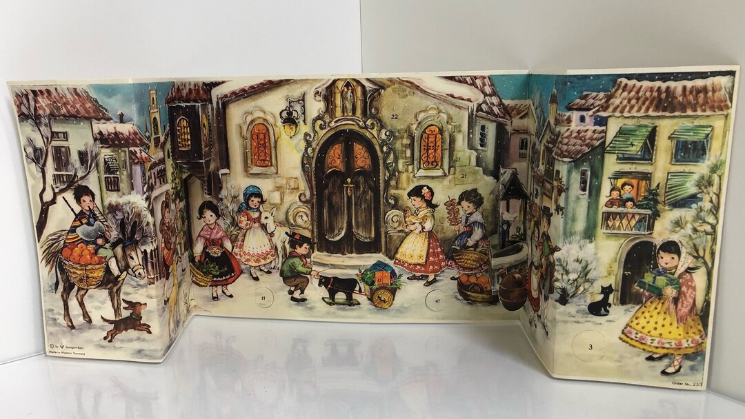 Vintage spain Advent Calendar, Made in Western Germany by Stuttgart