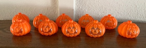 Vtg Jack O Lantern Pumpkin Blow Mold String Light on sale Covers Halloween Set of 20