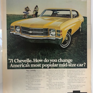 Vintage 1971 Chevrolet Chevelle Vintage Advertisement Print Car Ad