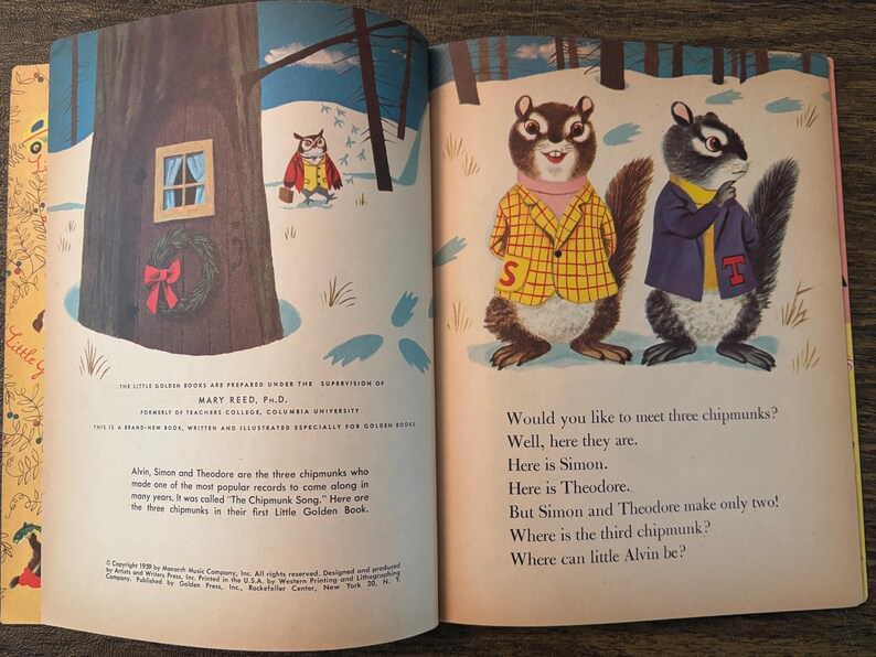 Vintage the Chipmunk's Merry Christmas, A Little Golden Book by David ...