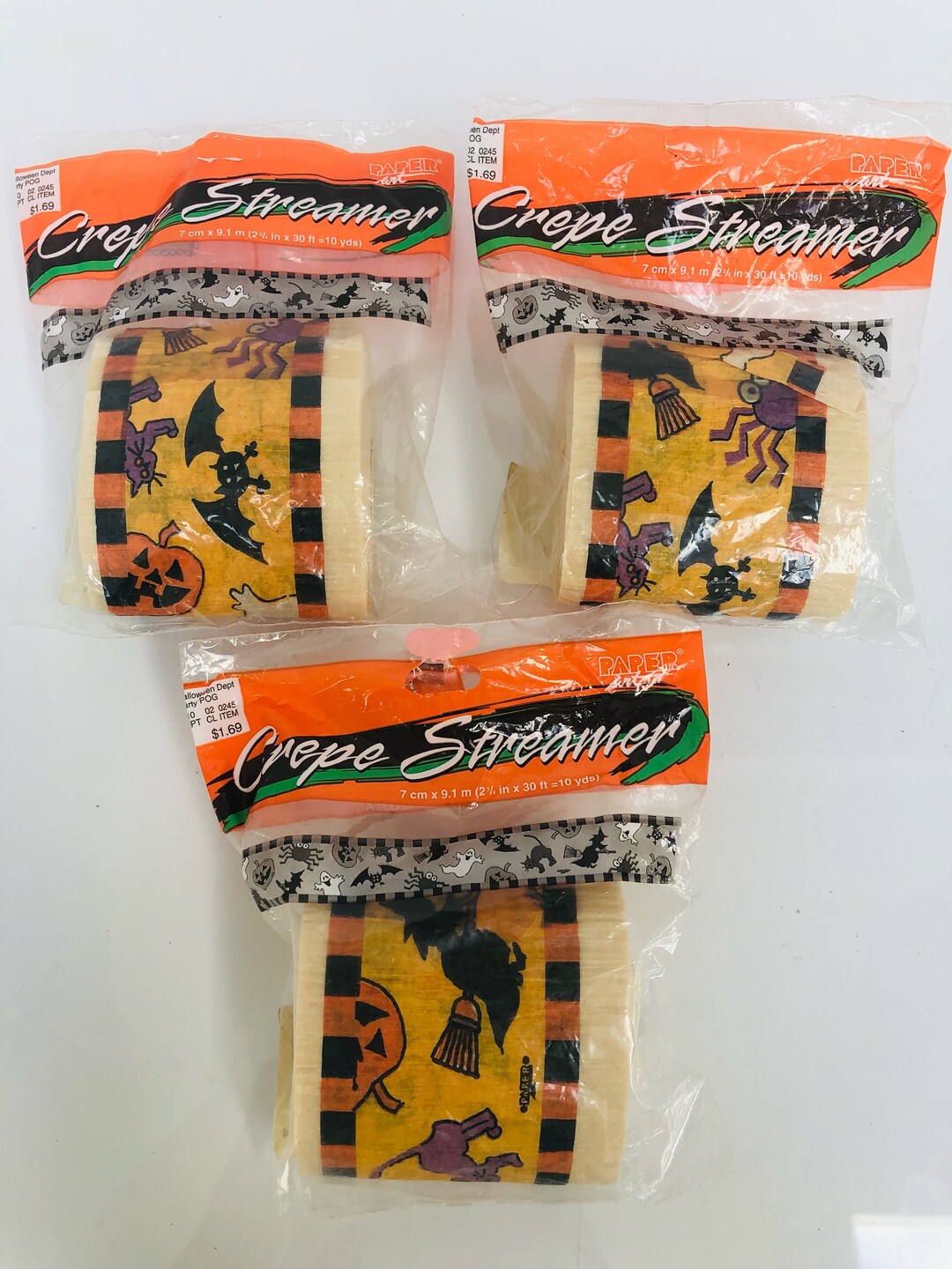 Set of 3 Vintage Halloween Crepe Paper Streamers NIP. Etsy