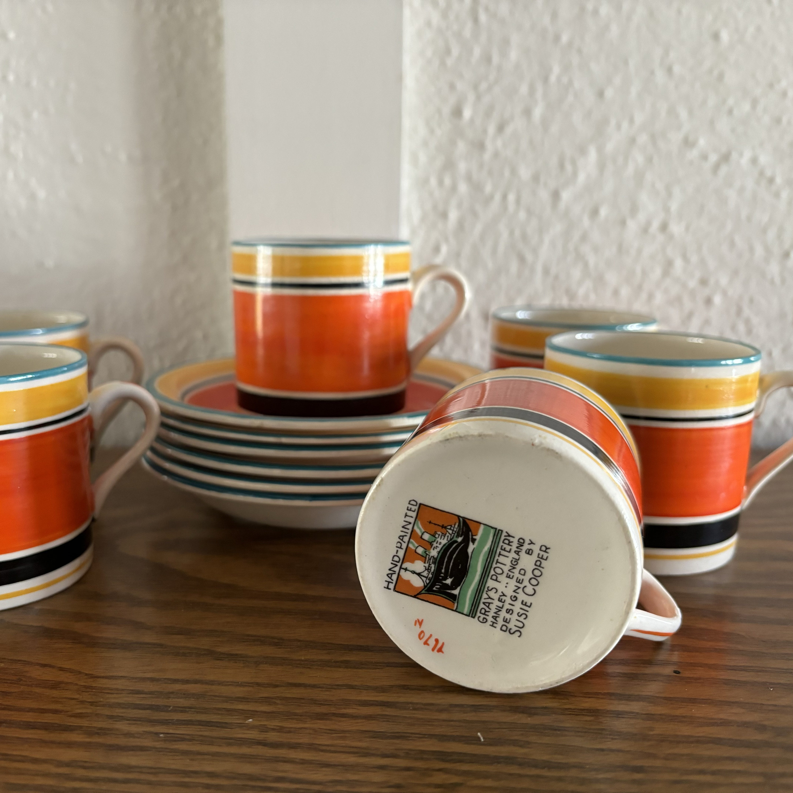 Susie Cooper スープチューリン Susie Cooper 1929 Floral Complete Coffee Set Pattern No7913