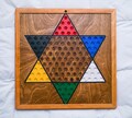 Handcrafted Chinese Checkers Wooden Game Board, Marble Board Game, Handmade Old Fashioned Chinese Checkers Wooden Board Game