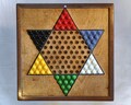 Chinese Checkers Wooden Game Board, Handcrafted Marble Board Game, Handmade Old Fashioned Wooden Board Game
