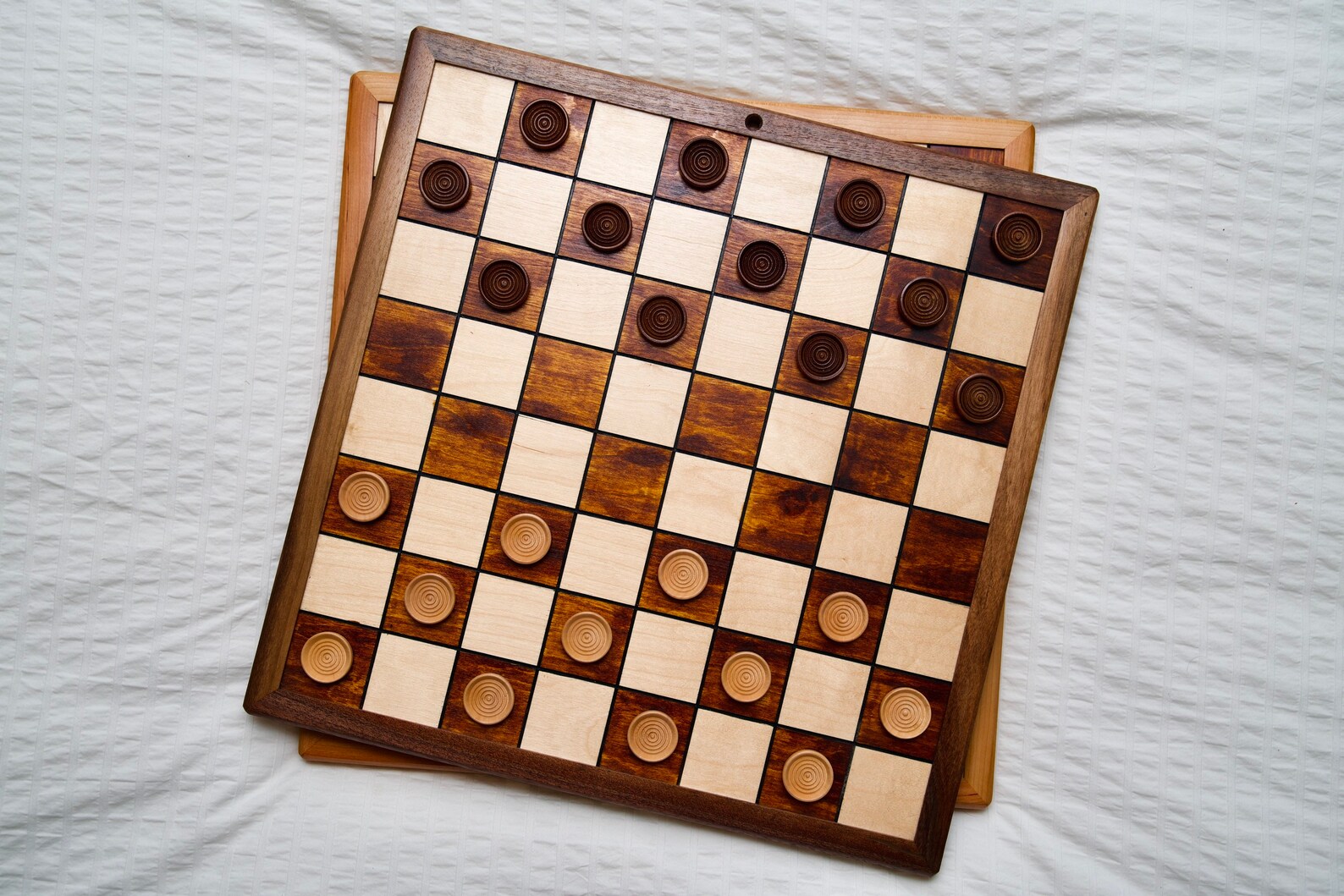 Custom Wooden Checker Board Game with Checkers Vintage Etsy