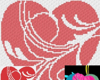 Heart Crochet Blanket Pattern: C2C Graphgan (PDF Pattern)