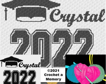 PERSONALIZED GRADUATION CROCHET C2C Pattern, Class Of 2022 Graduation Graphgan, Graduation Gift, Written Instructions Included for Sc or C2C