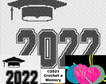 2022 GRADUATION CROCHET C2C Graphgan Blanket Pattern Graphgan Throw Pattern Graduation Gift Written Instructions Included for Sc and C2C