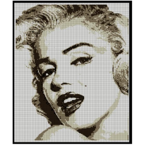 MARILYN MONROE CROCHET Portrait Graphgan Pattern Crochet Blanket Pattern Home Decor Fiber Art