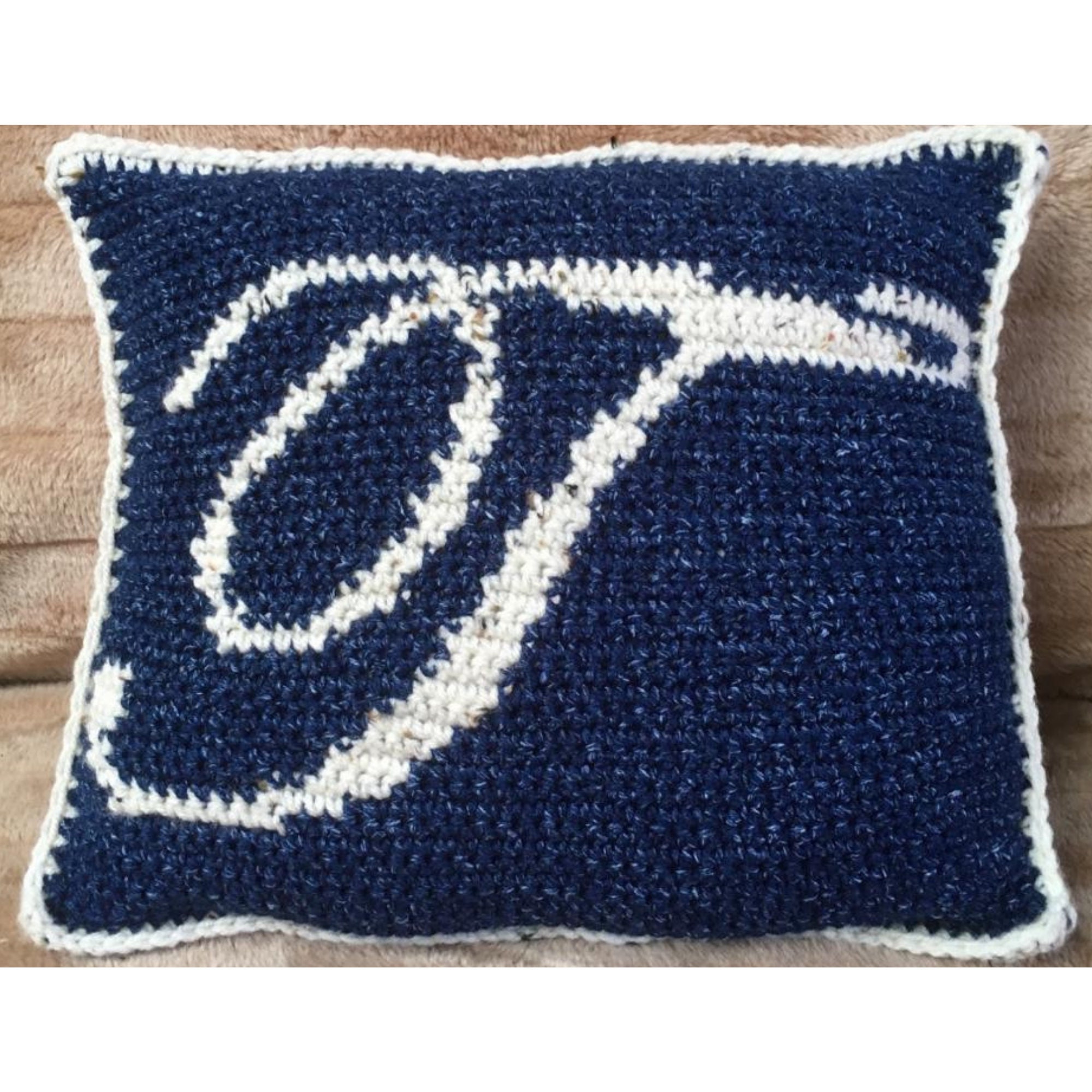 CROCHET MONOGRAM PILLOW Patterns Personalized Alphabet Throw Etsy