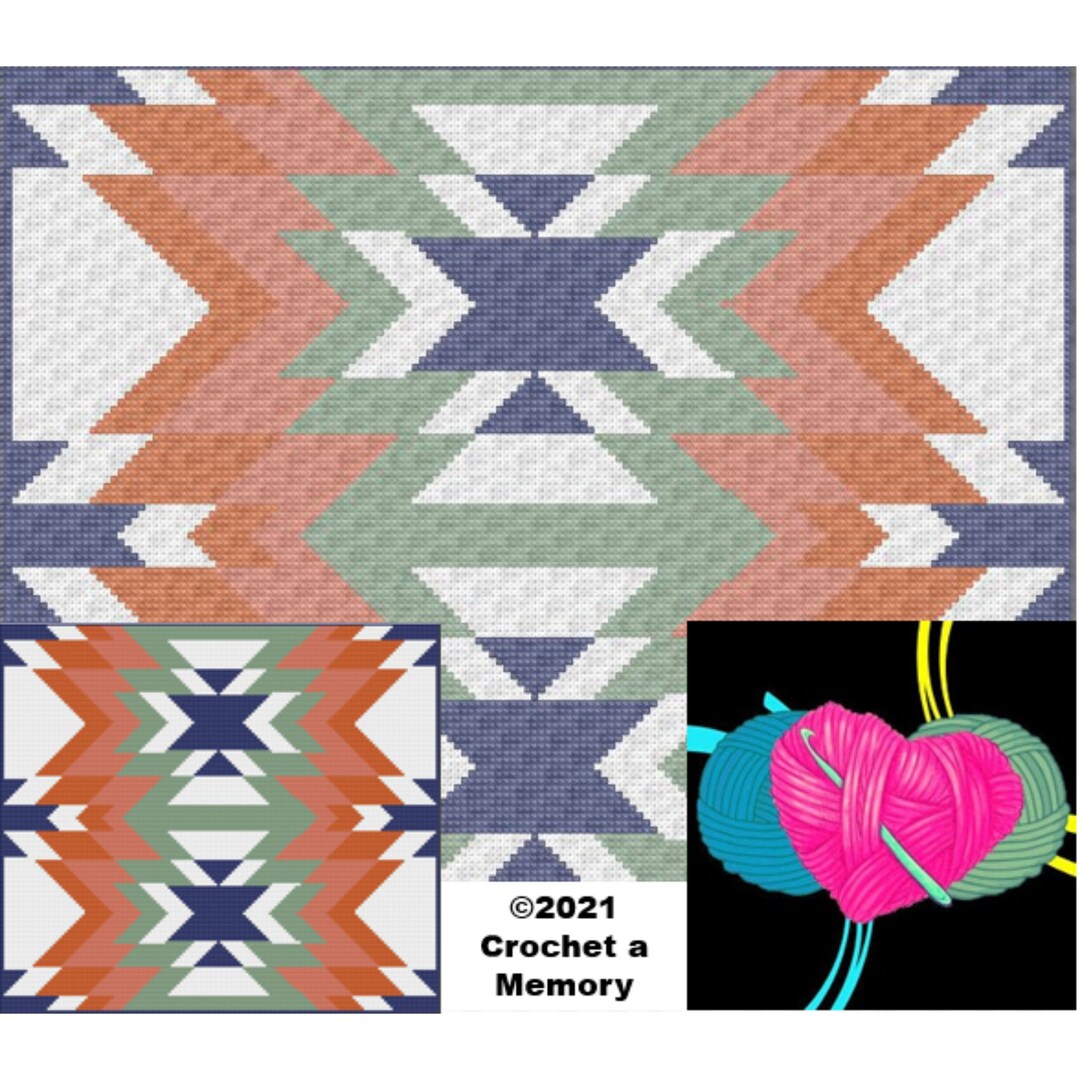 Native American Crochet Blanket Pattern: Southwest Afghan Graphgan (PDF ...