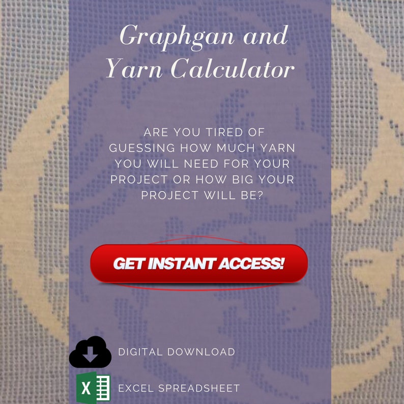 Crochet Graphgan Project Size and Yarn Amount Excel Calculator Etsy