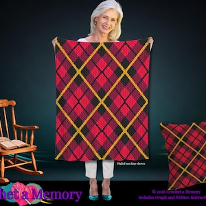 SC and C2C Buffalo Plaid Crochet Pattern: Graphgan Afghan