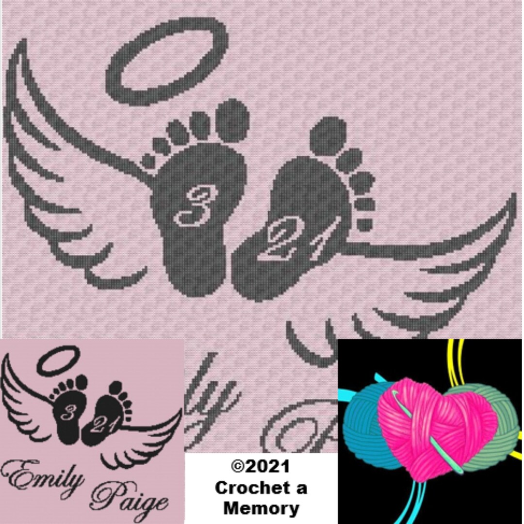 Angel Baby Crochet Graphgan Pattern: Memorial Keepsake Blanket (digital ...