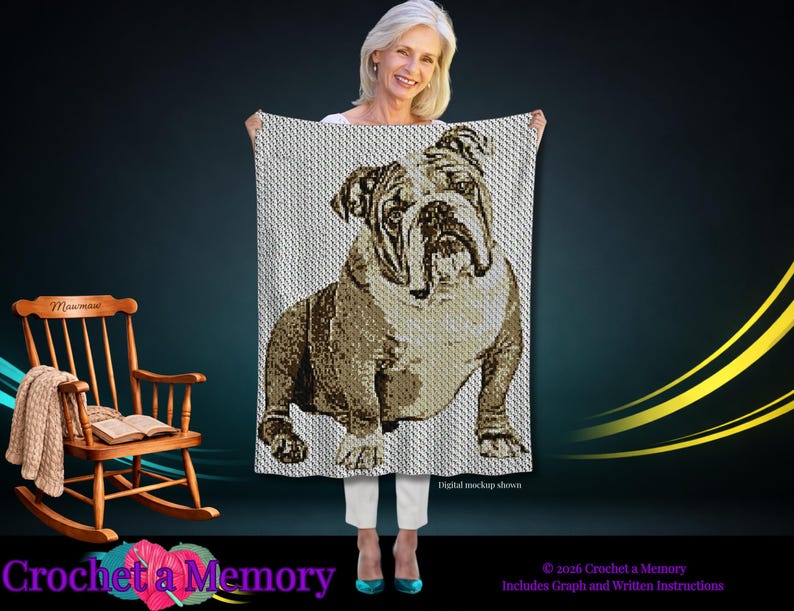 Dog Graphgan Patterns Custom Dog Crochet Portrait Pattern, Personalized Pet Photo Graphgan ...