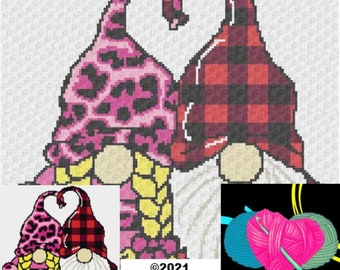 Gnome Love Graphgan Häkelanleitung: C2C Decke (digitales Muster)