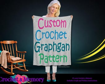 Patrón gráfico de crochet C2C personalizado, diseño personalizado a pedido, patrón gráfico de esquina a esquina