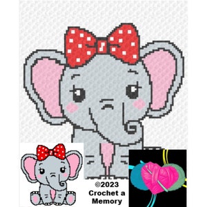 OLIFANT GRAPHGAN & KUSSEN haakpatronen C2C babydekenpatroon Sc kussenpatroonkaart geschreven en kleurblokinstructies inbegrepen