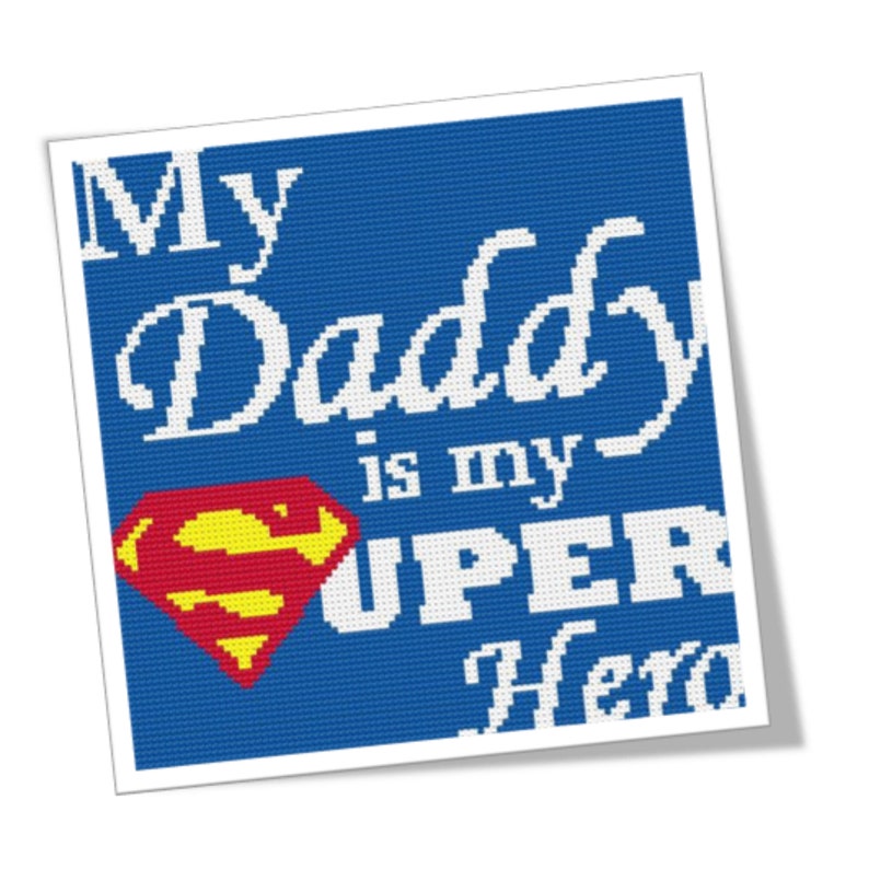 SUPERHERO DADDY C2C GRAPHGAN Pattern Crochet Super Dad Blanket Pattern My Dad Is My Superhero Graph C2C and Sc Written Instructions Included image 2