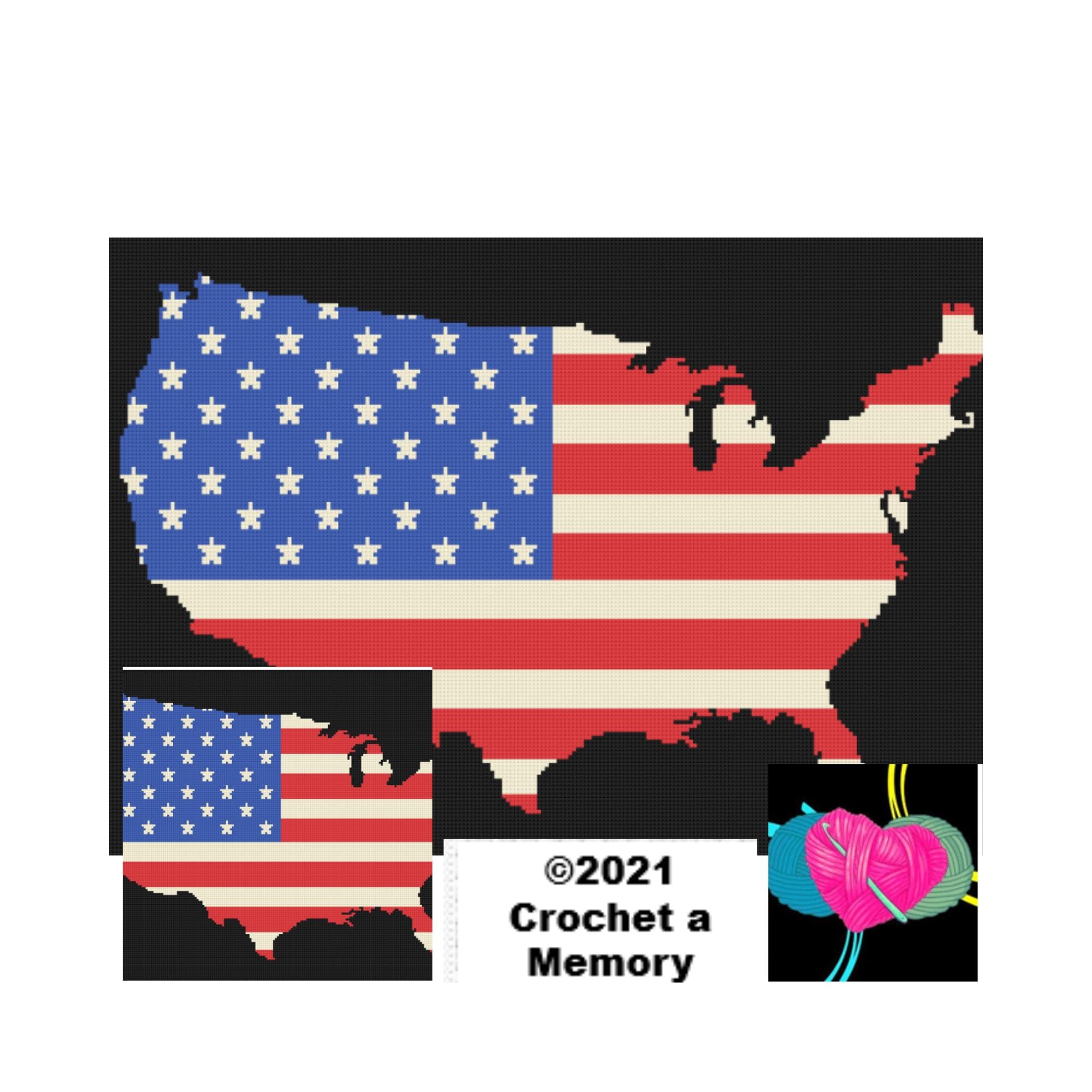 30 American Flag Crochet Patterns to Show Your Patriotic Style 23 American Flag Graphgan Afghan Throw Pattern
