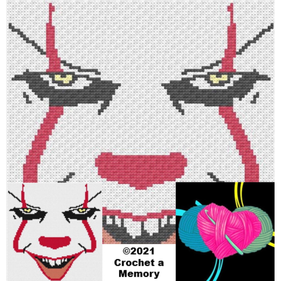 Scary Clown Crochet Graphgan Pattern: Halloween C2C (digital Pattern ...